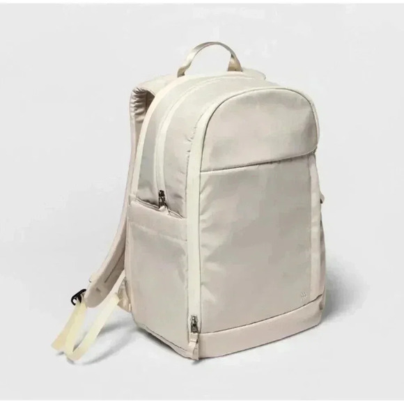 All In Motion Travel 15-inch Laptop Backpack for Work School, Off White - Picture 1 of 9